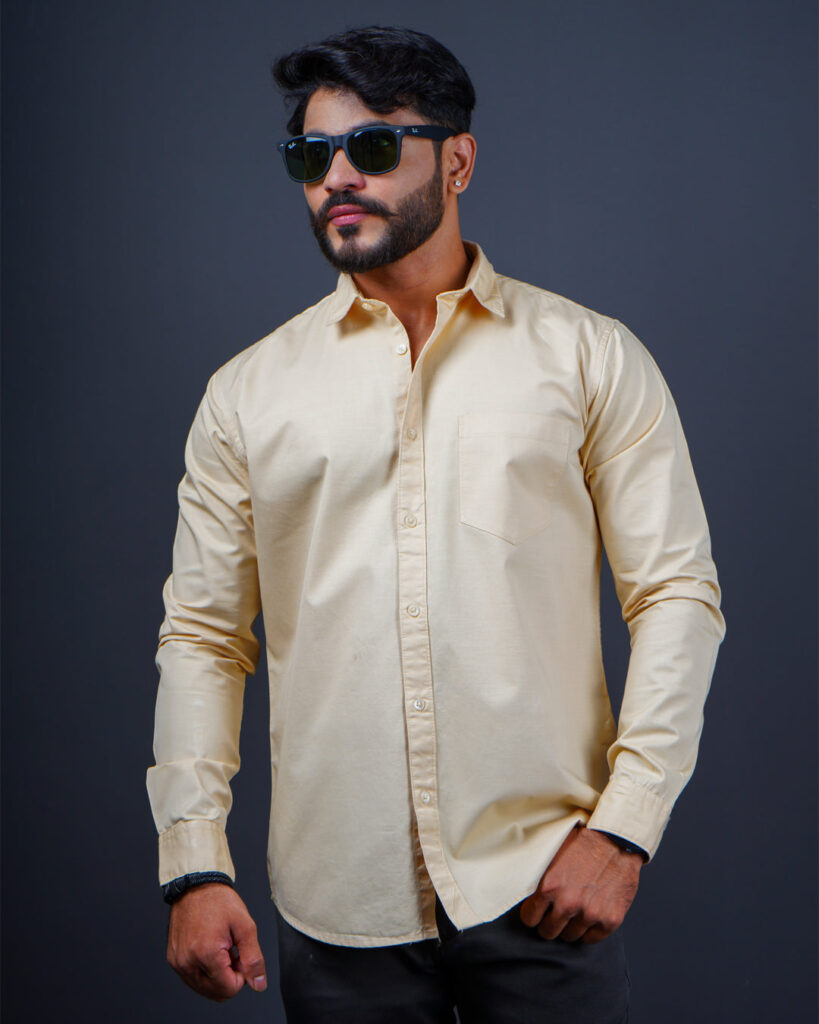 Men's Fawn Cotton Casual Shirt – Timeless Elegance