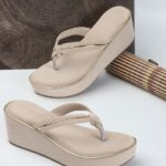 Fashionable Cream Flat form Sandals for Women