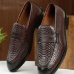 Men's Textured Leather Formal Loafers Stylish