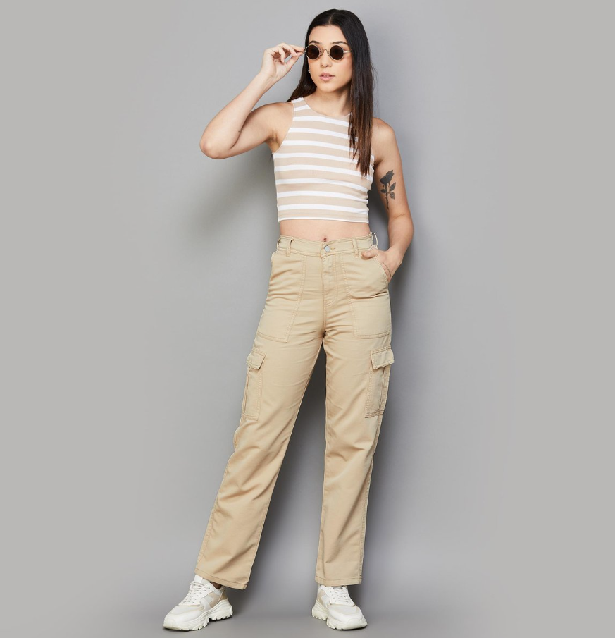 kraus-beige-women-solid-cargo